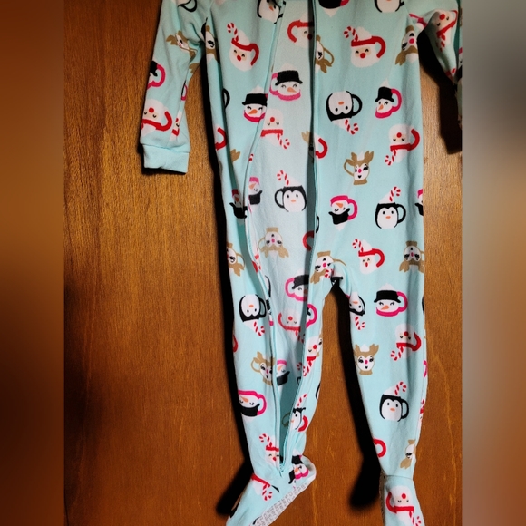 NWT Carter's Kids Zippered Sleeper with Feet Penguin Print Sz 4t - Picture 3 of 6